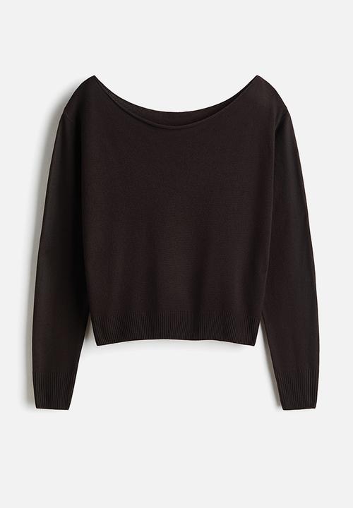H&M - Off-the-shoulder jumper - dark brown