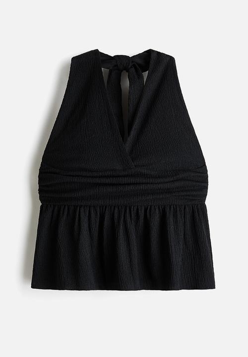H&M - Peplum halterneck top - black