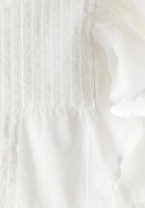 H&M - Frill-trimmed cotton top - white