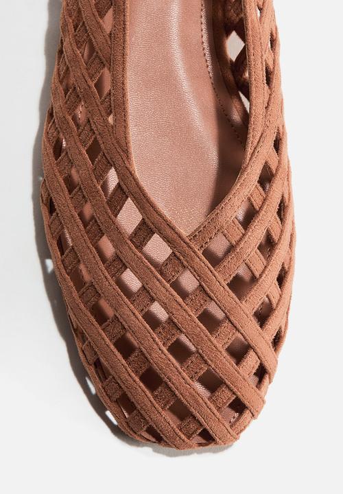 H&M - Braided-look ballet flats - dark peach pink