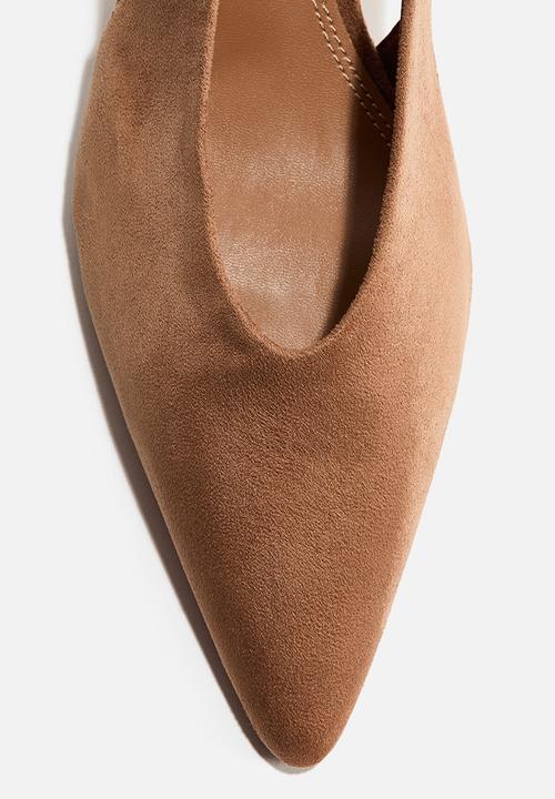 H&M - Kitten-heeled slingbacks - dark beige
