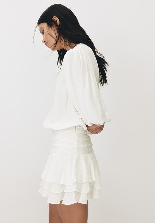 H&M - Tiered-skirt dress - white