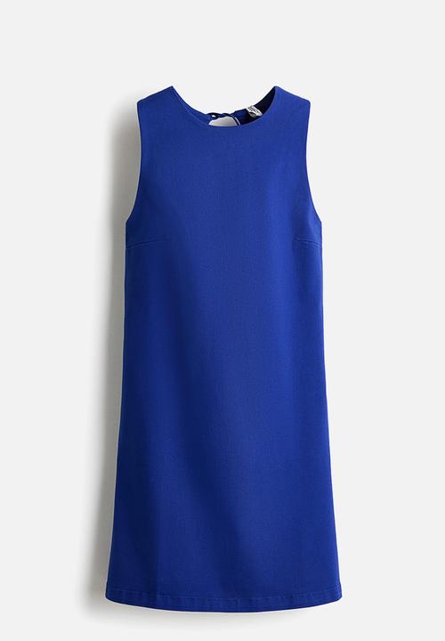 H&M - Open-back twill dress - bright blue