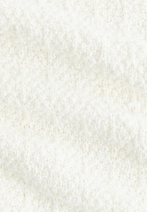 H&M - Pointelle-knit peplum top - cream