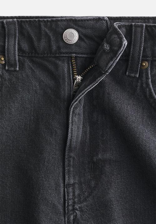 H&M - High-waisted denim shorts - dark grey