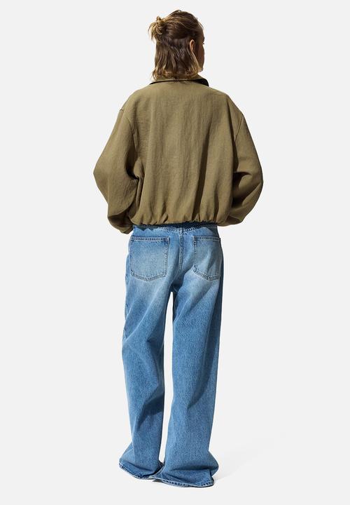 H&M - Oversized bubble-hem jacket - khaki green