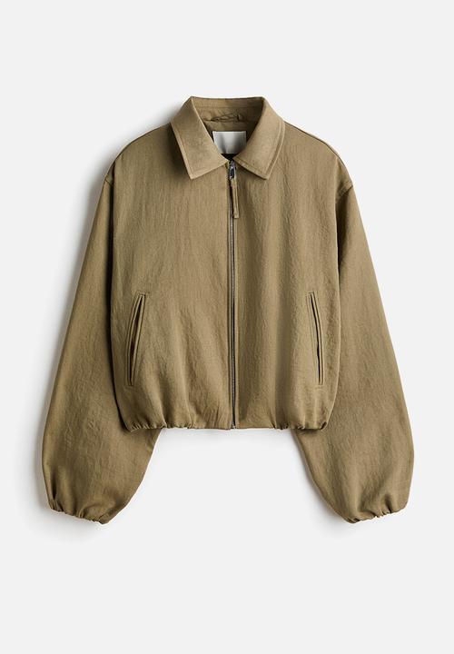 H&M - Oversized bubble-hem jacket - khaki green