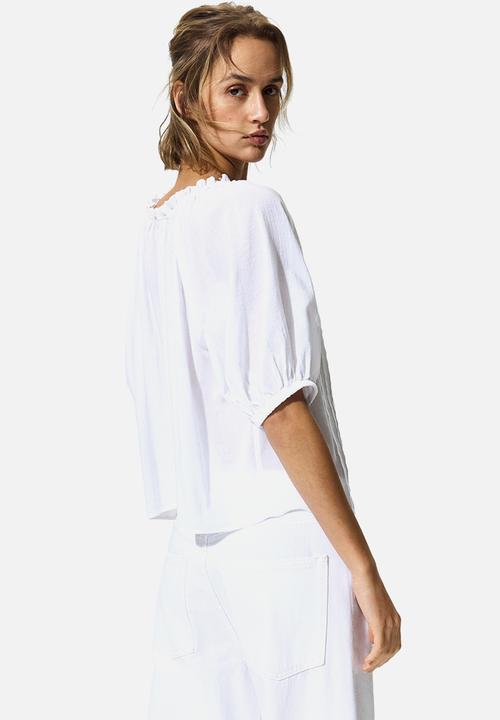 H&M - Pintucked blouse - white