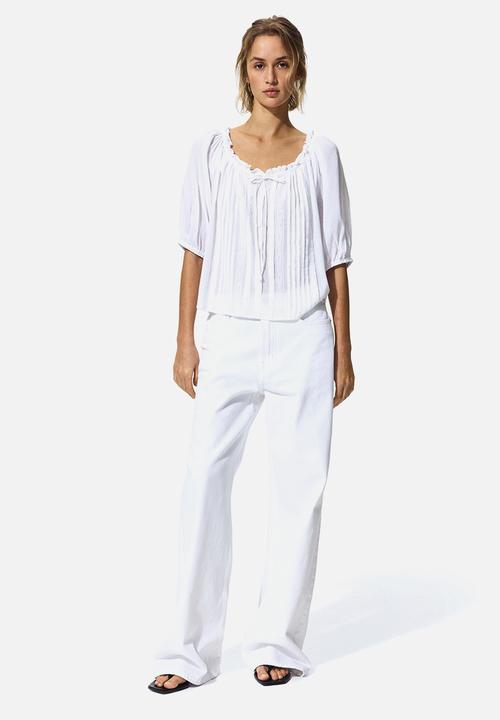 H&M - Pintucked blouse - white