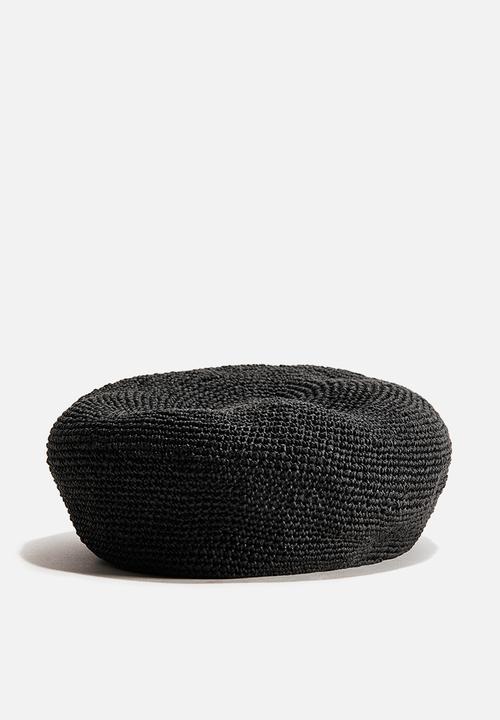 H&M - Straw beret - black