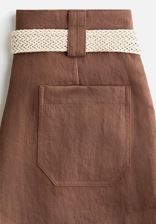 H&M - Belted tailored shorts - brown