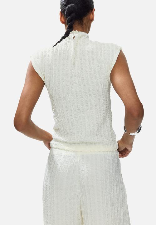 H&M - Textured jersey trousers - cream