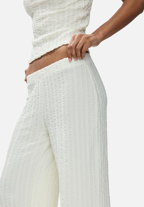 H&M - Textured jersey trousers - cream
