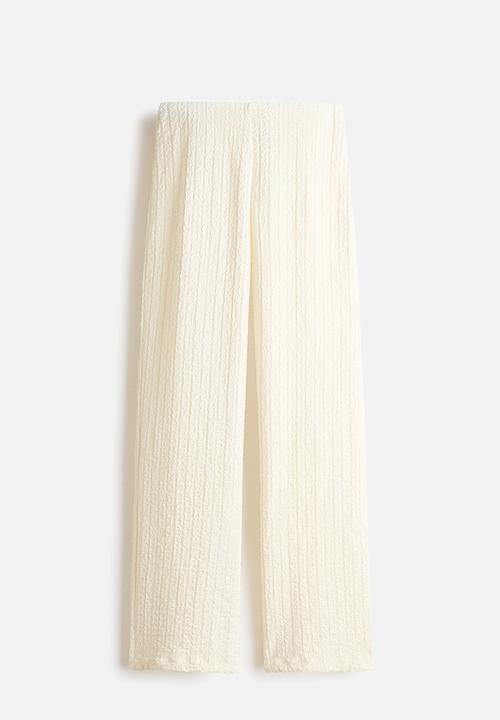 H&M - Textured jersey trousers - cream