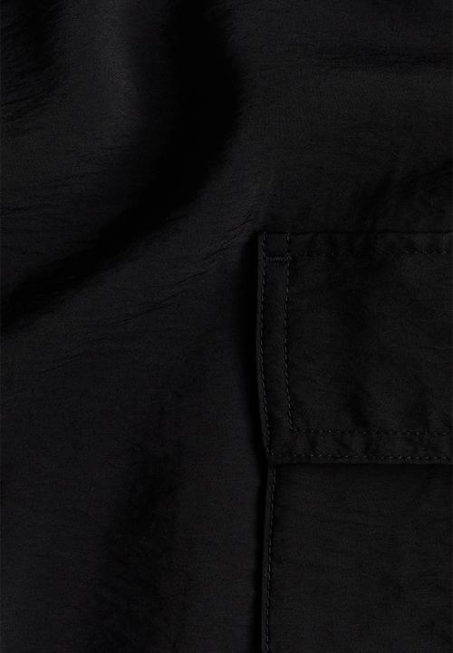 H&M - Wide cargo trousers - black