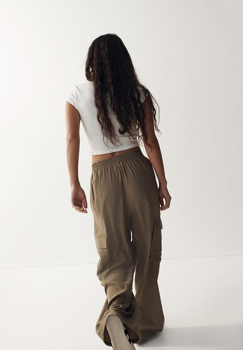 H&M - Wide cargo trousers - khaki green
