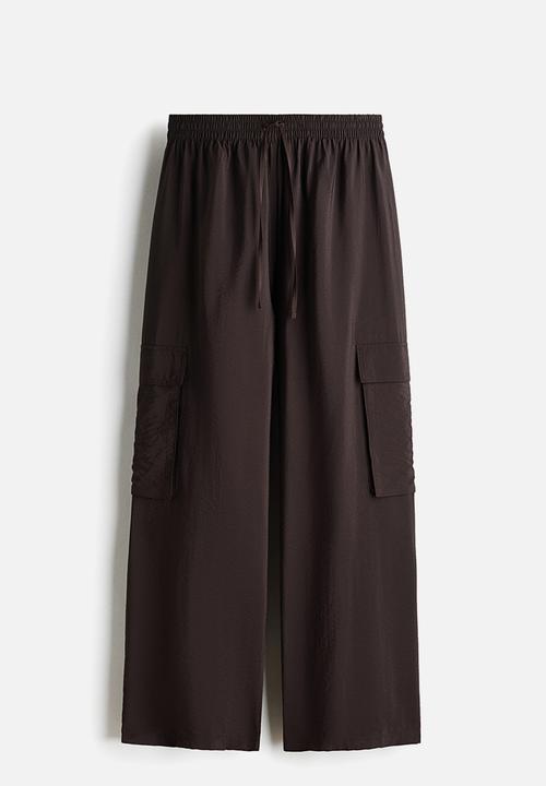 H&M - Wide cargo trousers - dark brown