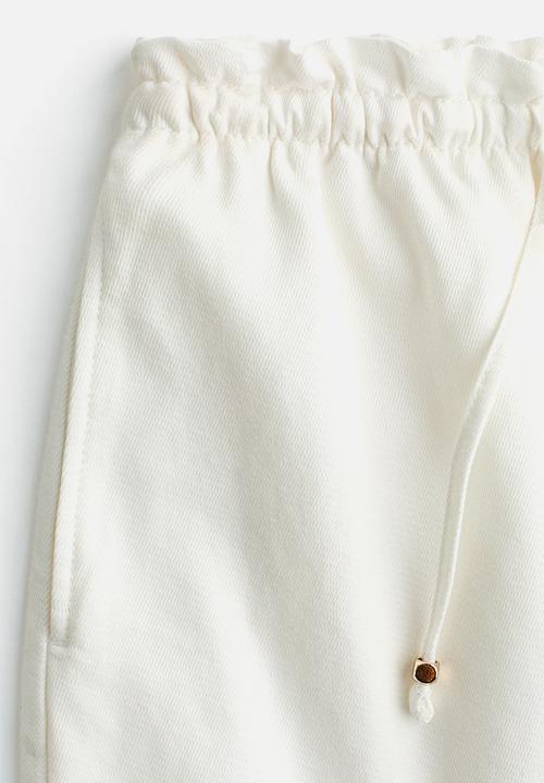 H&M - Denim drawstring shorts - white