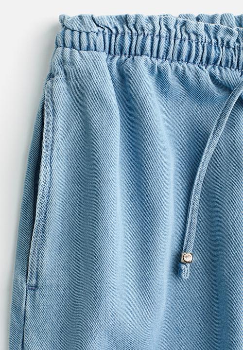 H&M - Denim drawstring shorts - light denim blue