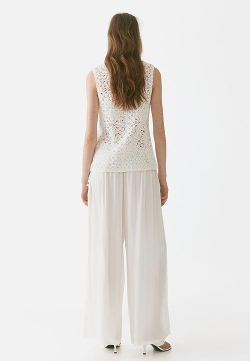 H&M - Wide drawstring trousers - ivory