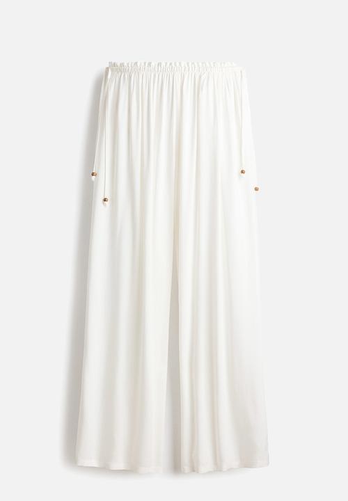H&M - Wide drawstring trousers - ivory