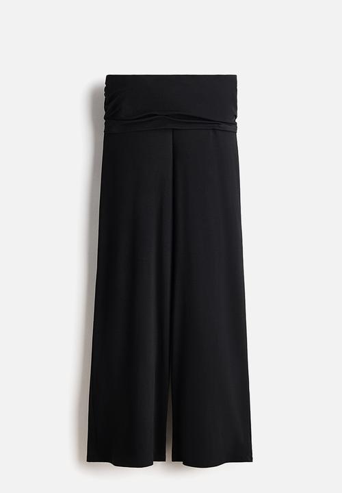 H&M - Draped fine-knit trousers - black