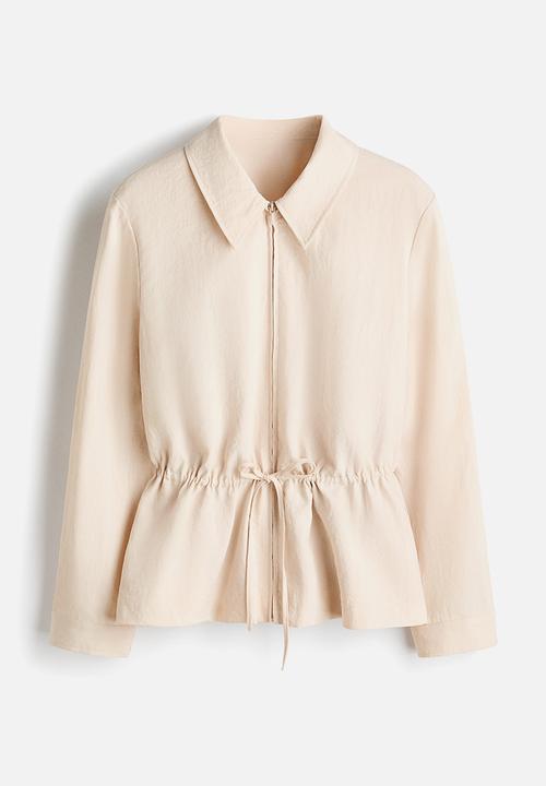 H&M - Zip-through peplum shirt - light beige