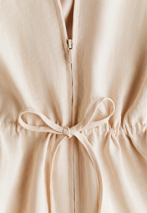 H&M - Zip-through peplum shirt - light beige