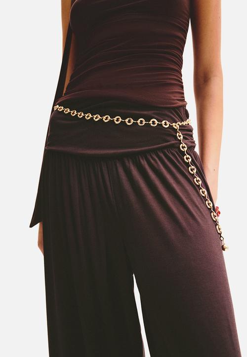 H&M - Gathered viscose trousers - dark brown
