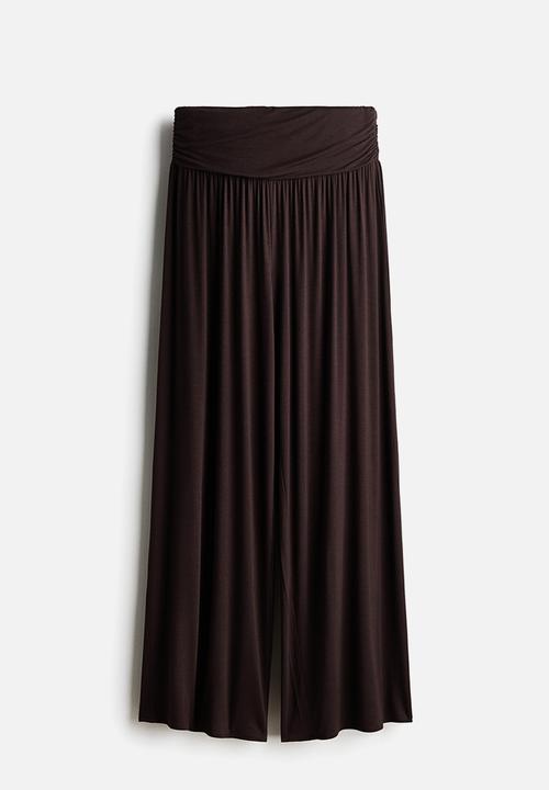H&M - Gathered viscose trousers - dark brown