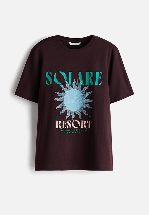 H&M - Printed t-shirt - brown/solare