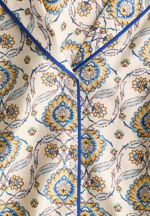 H&M - Poplin resort shirt - light beige/patterned