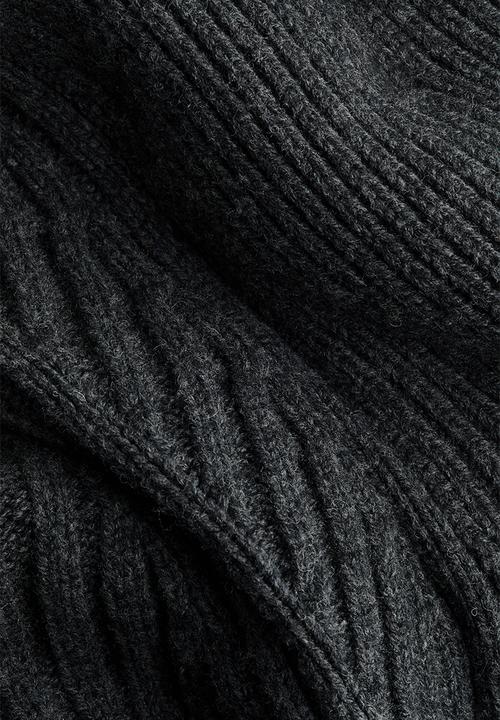 H&M - H&M Studio:  Shawl-collar merino wool jumper - dark grey marl