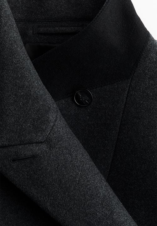 H&M - H&M Studio:  Tie-belt wool-blend coat - dark grey marl