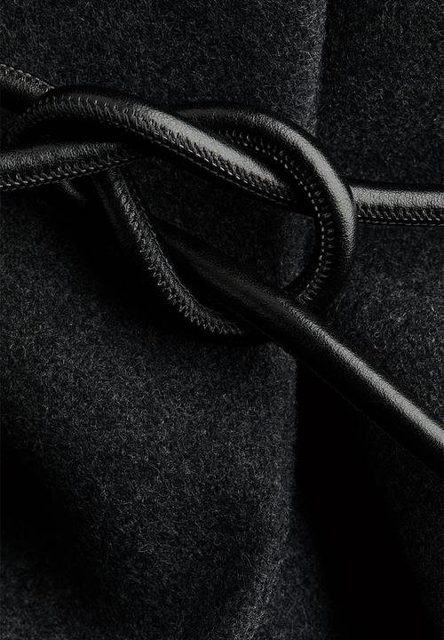 H&M - H&M Studio:  Tie-belt wool-blend coat - dark grey marl