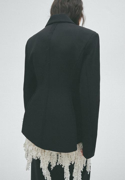 H&M - H&M Studio:  Double-breasted wool blazer - black