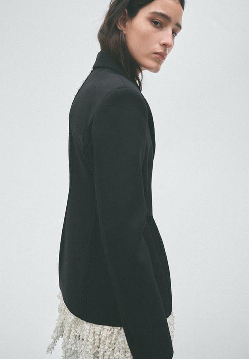 H&M - H&M Studio:  Double-breasted wool blazer - black