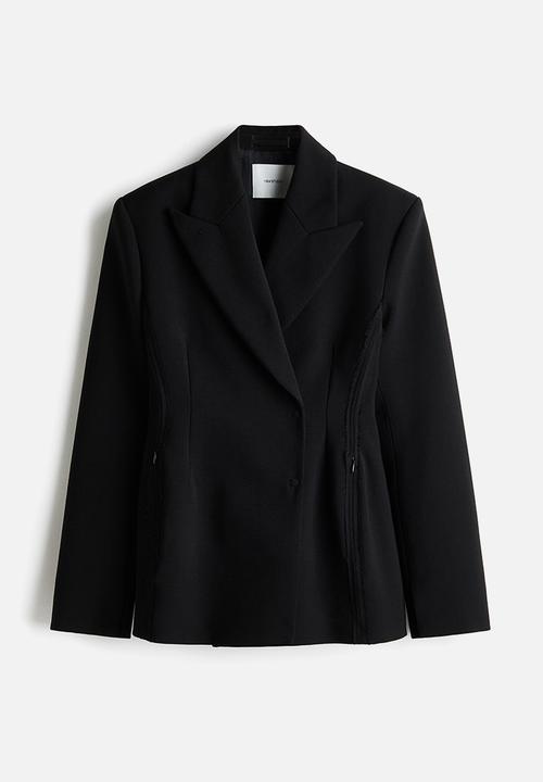 H&M - H&M Studio:  Double-breasted wool blazer - black