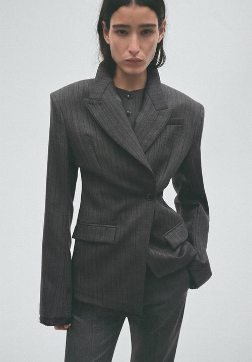 H&M - H&M Studio:  Single-breasted wool blazer - dark grey marl