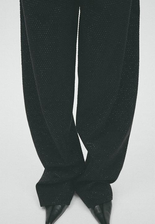 H&M - H&M Studio:  Embellished barrel-leg jeans - black