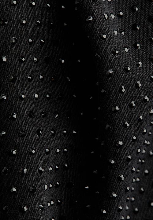H&M - H&M Studio:  Embellished barrel-leg jeans - black