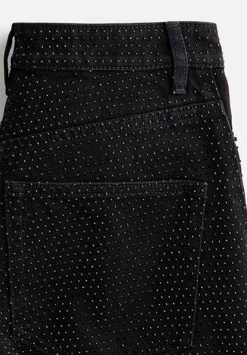H&M - H&M Studio:  Embellished barrel-leg jeans - black