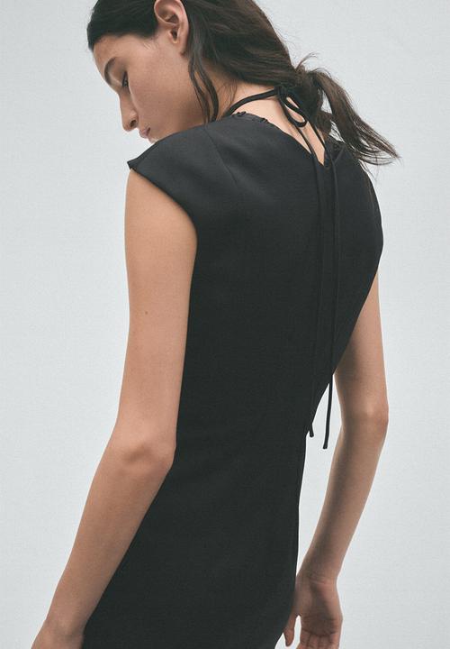 H&M - H&M Studio:  Wool-blend cap-sleeved dress - black