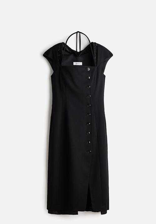 H&M - H&M Studio:  Wool-blend cap-sleeved dress - black