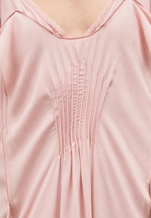 H&M - H&M Studio:  Layered cold shoulder dress - light dusty pink