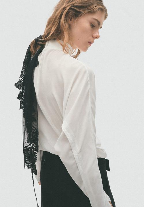H&M - H&M Studio:  Batwing-sleeved viscose top - ivory
