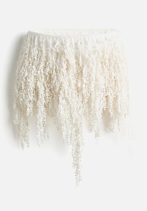H&M - H&M Studio:  Fringed layering skirt - ivory