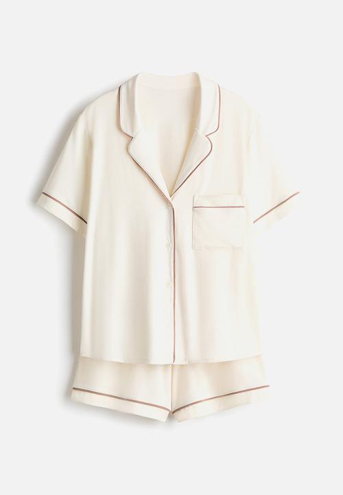 H&M - Viscose-blend pyjamas - cream