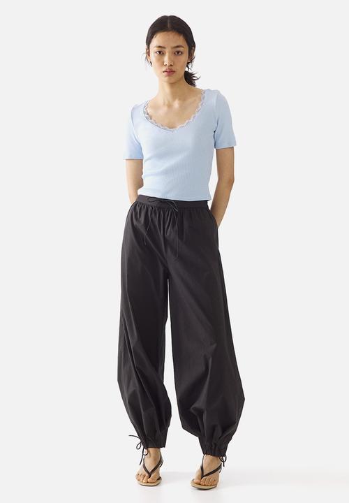 H&M - Rib-knit top - light blue