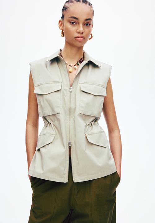H&M - Balloon cargo trousers - dark khaki green